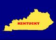 Kentucky map with blue background